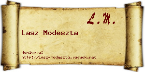 Lasz Modeszta névjegykártya